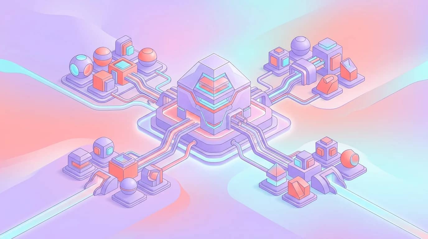 Schéma d'architecture logiciel ERP avec modules comptabilité ventes stocks RH connectés à une base de données centrale