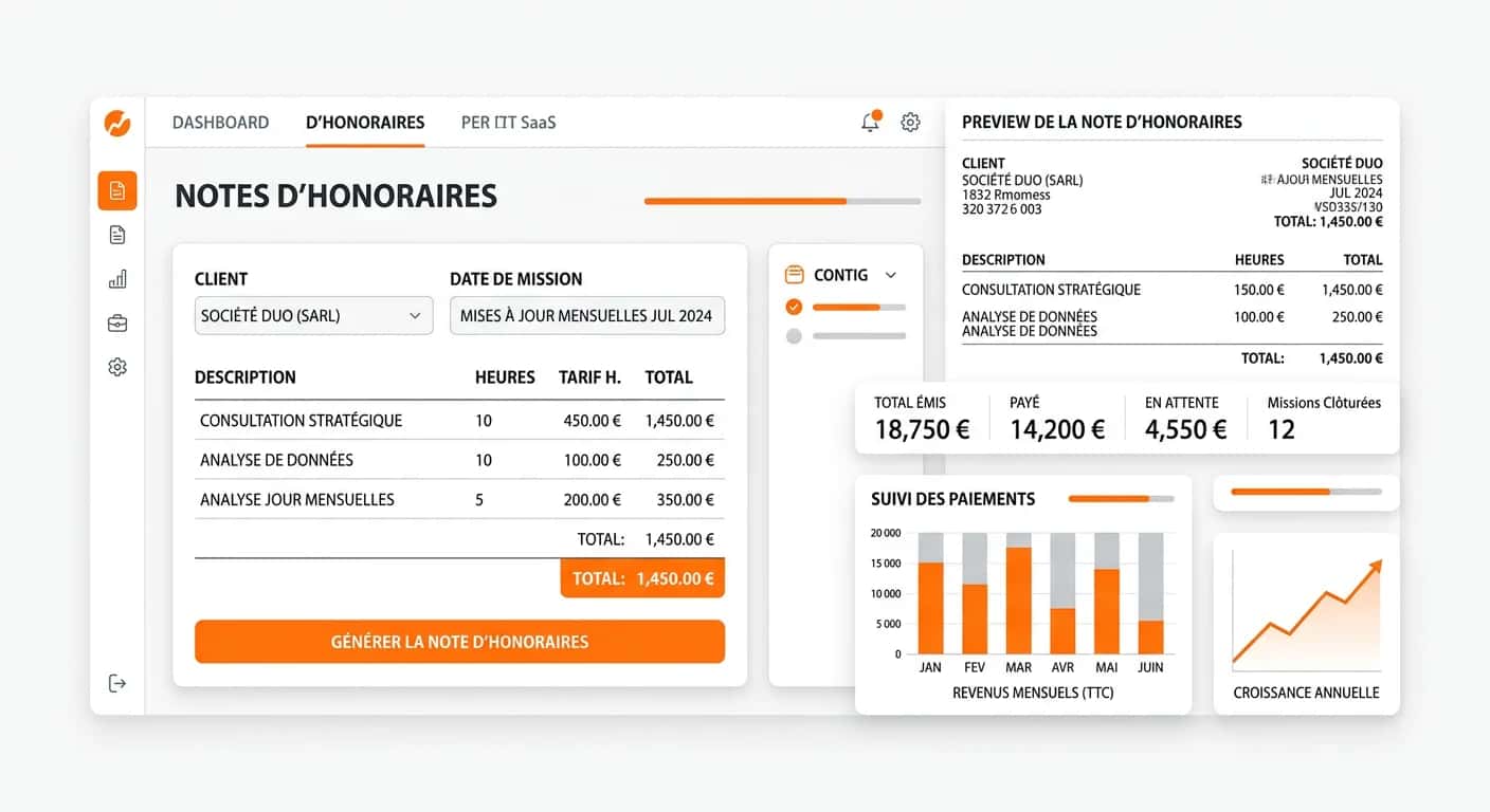 Note d'honoraires : mentions obligatoires et modèle 2026