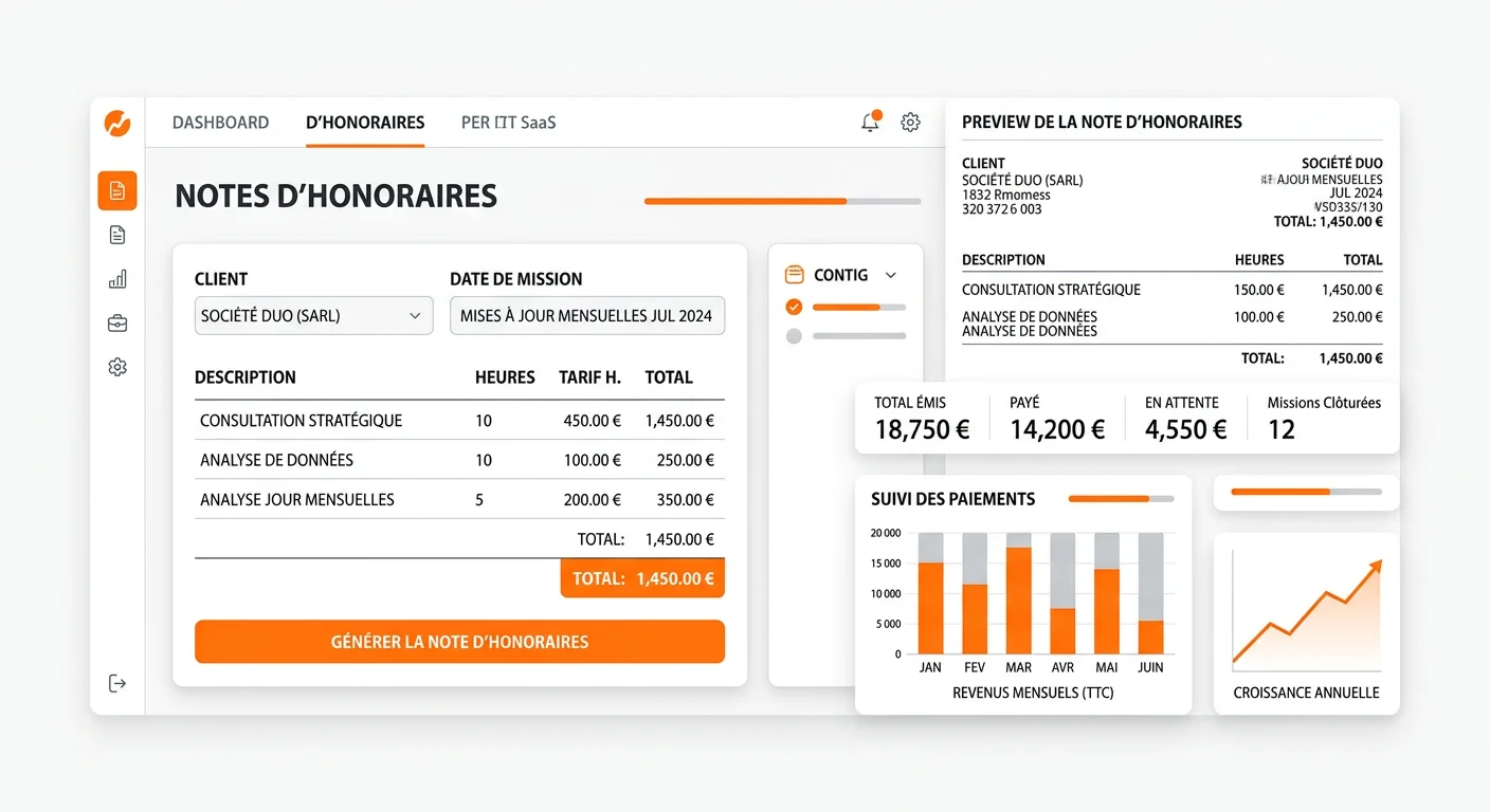 Note d'honoraires : mentions obligatoires et modèle 2026